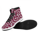 Japanese Origami Crane Pattern Print High Top Leather Sneakers