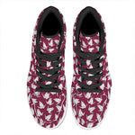 Japanese Origami Crane Pattern Print High Top Leather Sneakers
