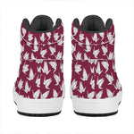 Japanese Origami Crane Pattern Print High Top Leather Sneakers
