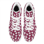 Japanese Origami Crane Pattern Print High Top Leather Sneakers