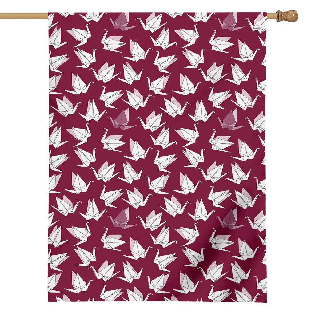 Japanese Origami Crane Pattern Print House Flag
