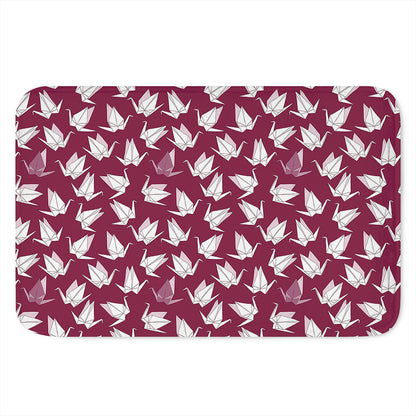 Japanese Origami Crane Pattern Print Indoor Door Mat