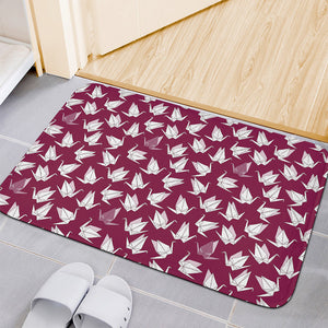 Japanese Origami Crane Pattern Print Indoor Door Mat