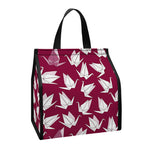 Japanese Origami Crane Pattern Print Insulated Lunch Tote