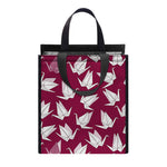 Japanese Origami Crane Pattern Print Insulated Lunch Tote
