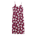 Japanese Origami Crane Pattern Print Jersey Midi Cami Dress