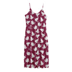 Japanese Origami Crane Pattern Print Jersey Midi Cami Dress