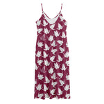 Japanese Origami Crane Pattern Print Jersey Midi Cami Dress