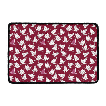 Japanese Origami Crane Pattern Print Kitchen Mat