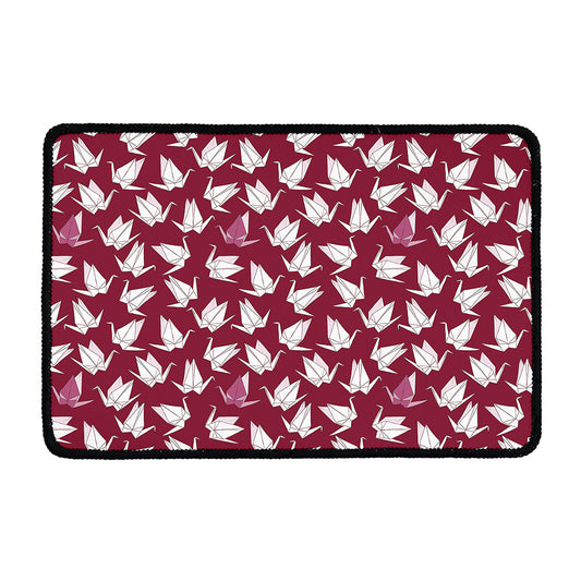 Japanese Origami Crane Pattern Print Kitchen Mat