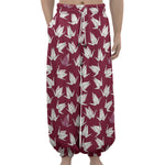 Japanese Origami Crane Pattern Print Lantern Pants