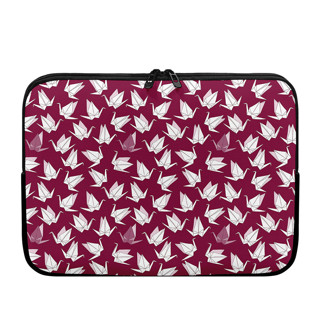 Japanese Origami Crane Pattern Print Laptop Sleeve