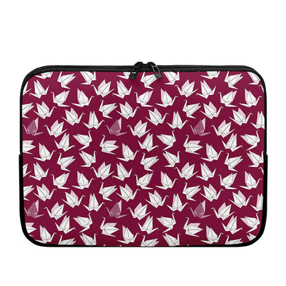 Japanese Origami Crane Pattern Print Laptop Sleeve