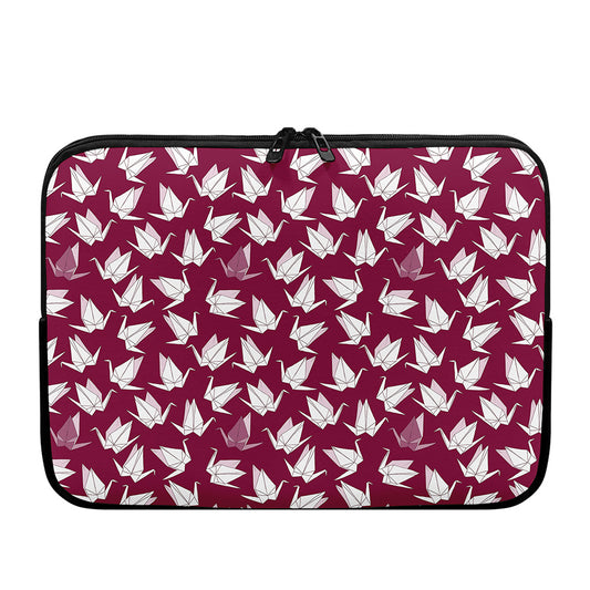 Japanese Origami Crane Pattern Print Laptop Sleeve