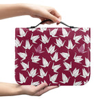 Japanese Origami Crane Pattern Print Leather Bible Cover