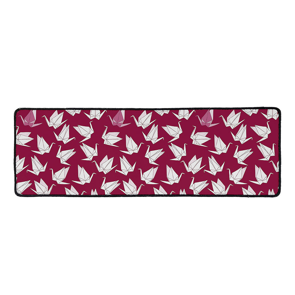 Japanese Origami Crane Pattern Print Long Kitchen Mat