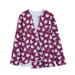 Japanese Origami Crane Pattern Print Long Sleeve Short Coat