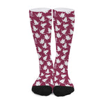 Japanese Origami Crane Pattern Print Long Socks