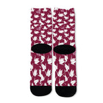 Japanese Origami Crane Pattern Print Long Socks