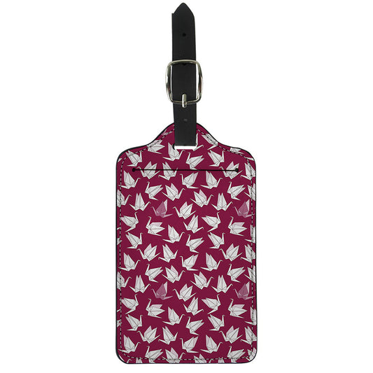Japanese Origami Crane Pattern Print Luggage Tag