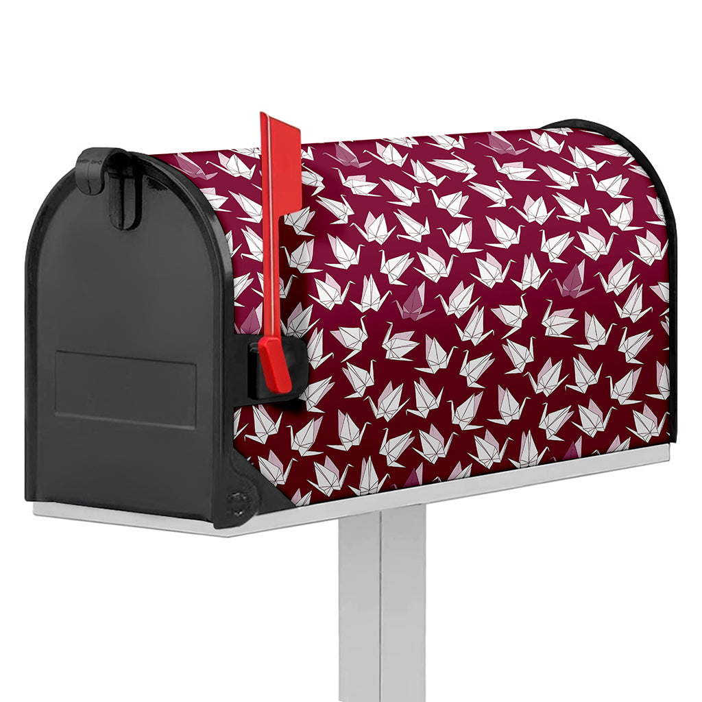 Japanese Origami Crane Pattern Print Mailbox Cover