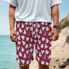 Japanese Origami Crane Pattern Print Men's Cargo Shorts