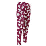 Japanese Origami Crane Pattern Print Men's Compression Pants