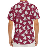 Japanese Origami Crane Pattern Print Men's Deep V-Neck Shirt