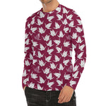 Japanese Origami Crane Pattern Print Men's Long Sleeve Rash Guard