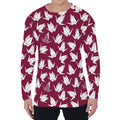 Japanese Origami Crane Pattern Print Men's Long Sleeve T-Shirt