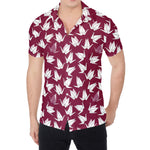 Japanese Origami Crane Pattern Print Men's Shirt