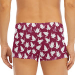 Japanese Origami Crane Pattern Print Men's Short Boxer Briefs