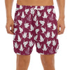 Japanese Origami Crane Pattern Print Men's Split Running Shorts