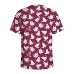 Japanese Origami Crane Pattern Print Men's Sports T-Shirt