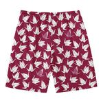 Japanese Origami Crane Pattern Print Men's Swim Trunks