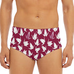 Japanese Origami Crane Pattern Print Men's Triangle Swim Briefs