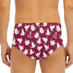 Japanese Origami Crane Pattern Print Men's Triangle Swim Briefs