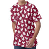 Japanese Origami Crane Pattern Print Men's Velvet T-Shirt