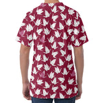 Japanese Origami Crane Pattern Print Men's Velvet T-Shirt