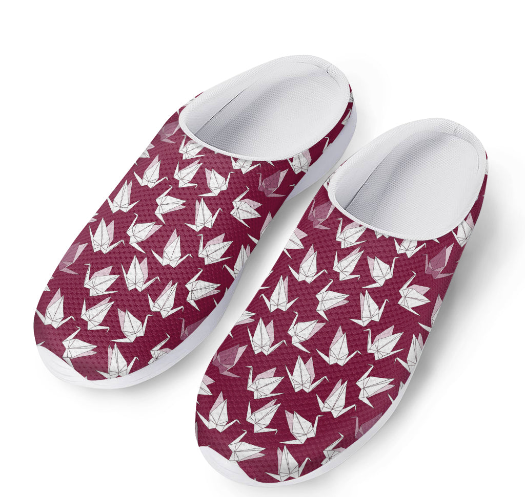 Japanese Origami Crane Pattern Print Mesh Casual Shoes