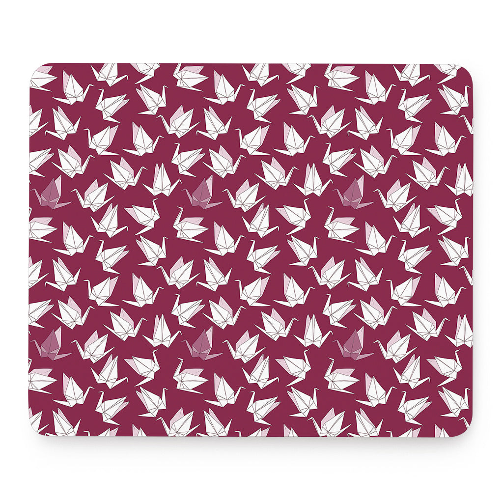 Japanese Origami Crane Pattern Print Mouse Pad