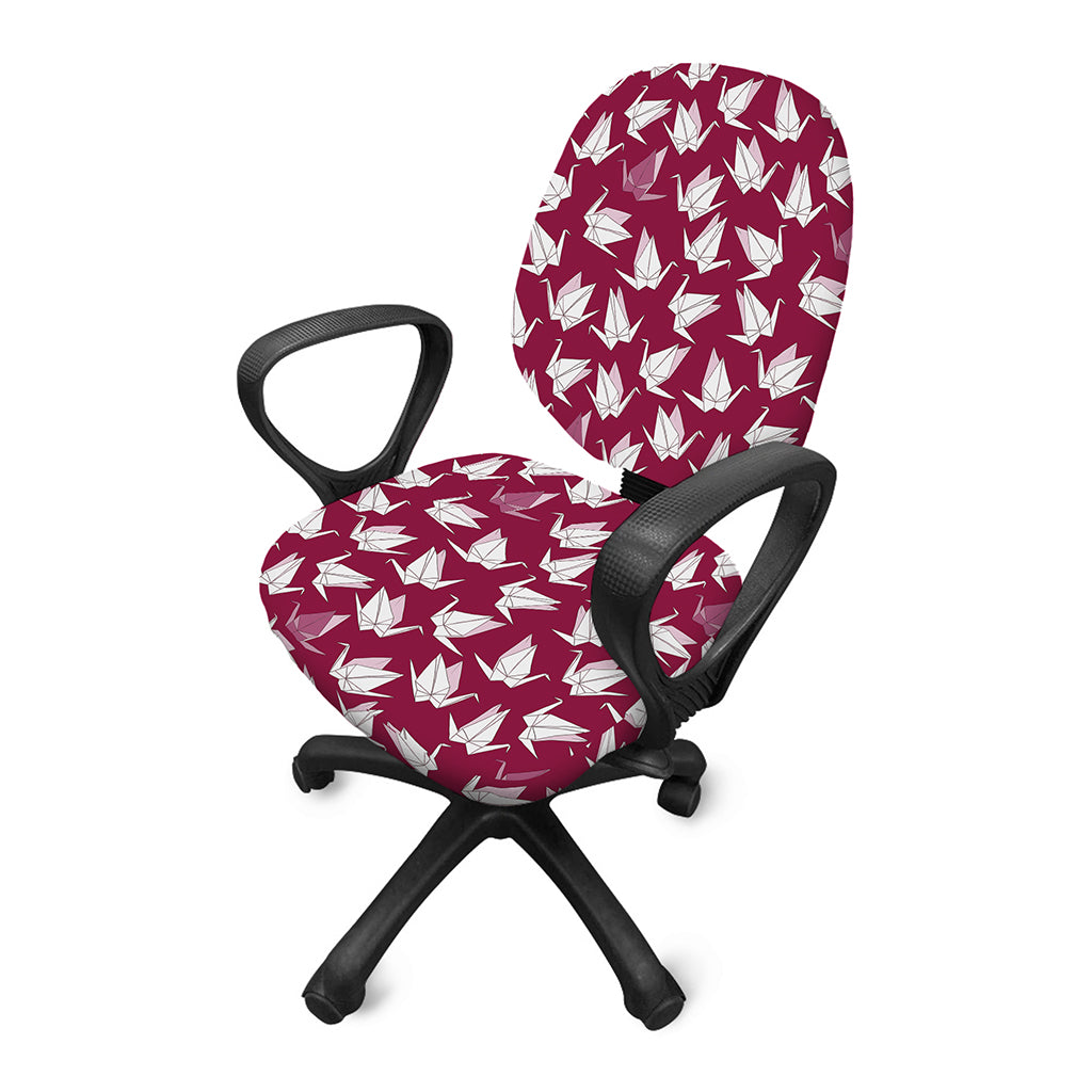 Japanese Origami Crane Pattern Print Office Chair Cover