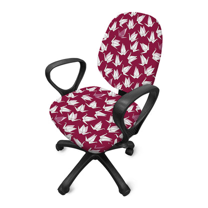 Japanese Origami Crane Pattern Print Office Chair Cover