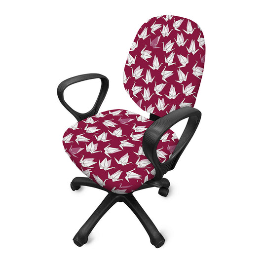 Japanese Origami Crane Pattern Print Office Chair Cover