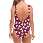 Japanese Origami Crane Pattern Print One Piece Swimsuit