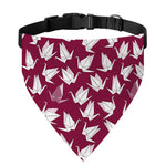 Japanese Origami Crane Pattern Print Over The Collar Dog Bandana
