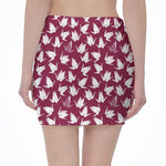 Japanese Origami Crane Pattern Print Pencil Mini Skirt