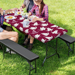 Japanese Origami Crane Pattern Print Picnic Table Cover