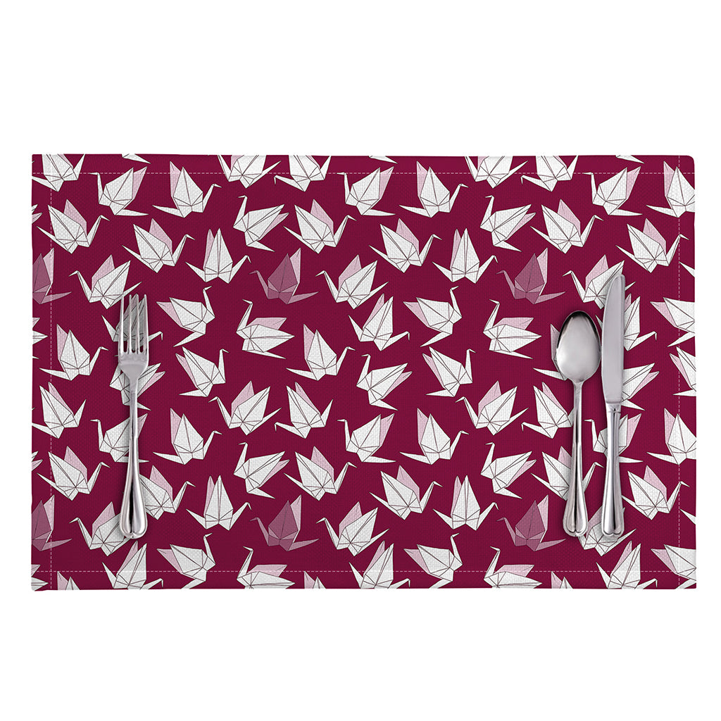 Japanese Origami Crane Pattern Print Placemat