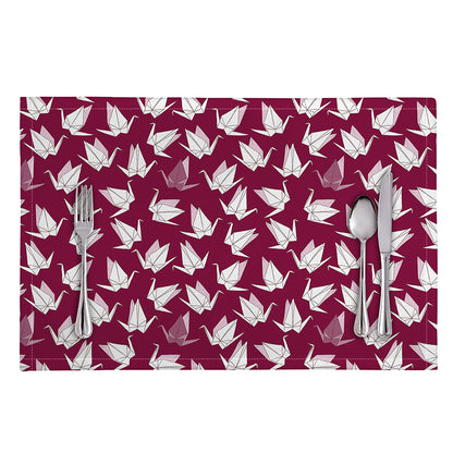 Japanese Origami Crane Pattern Print Placemat